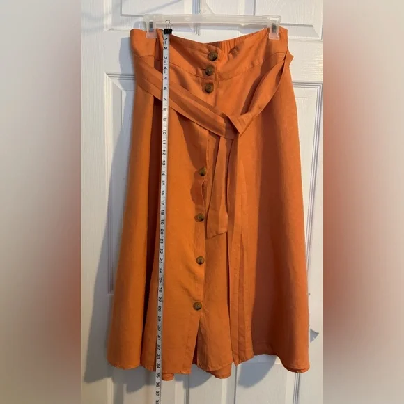 Orange Button-Down Women's Skirt XXL - Picture 5 of 8